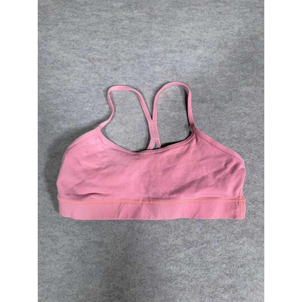 Lululemon Flow Y Sports Bra Womens 8 Pink Quick Drying Racerback Performance